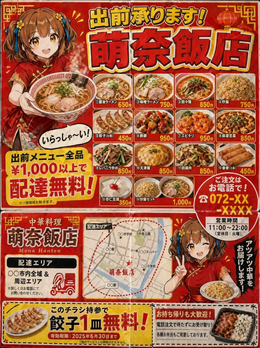 日式中餐外卖传单
