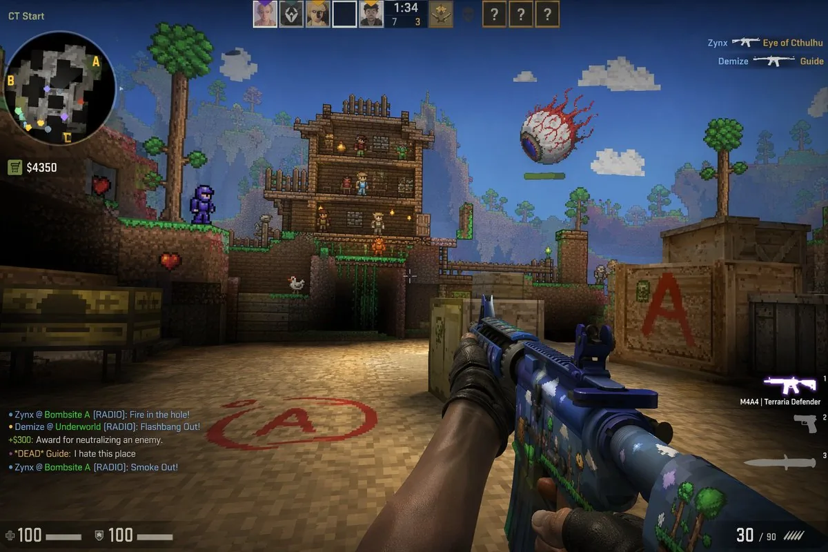 Counter-Strike x Terraria 截图混搭