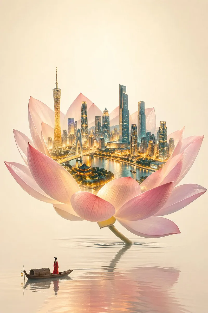 新中式极简花卉插画