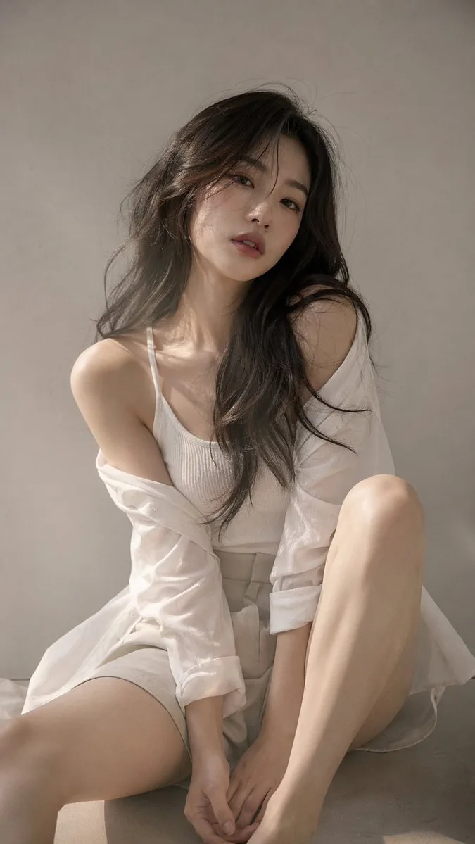 竖版东方年轻女性艺术人像
