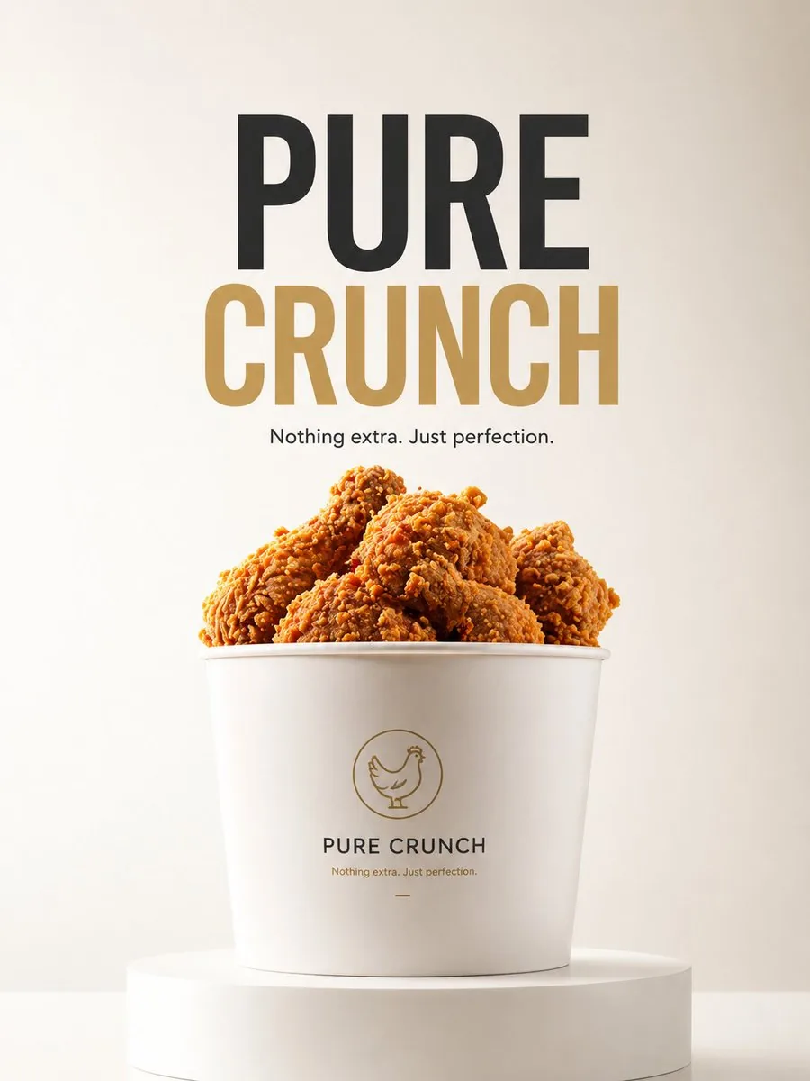 电商主图 - 极简产品广告：PURE CRUNCH