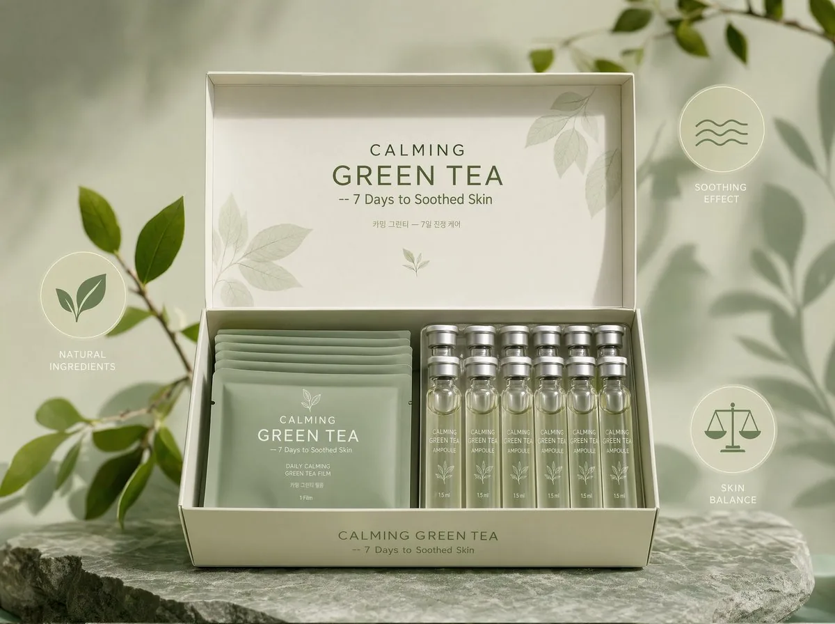 CALMING GREEN TEA 胶片套装正面展示…