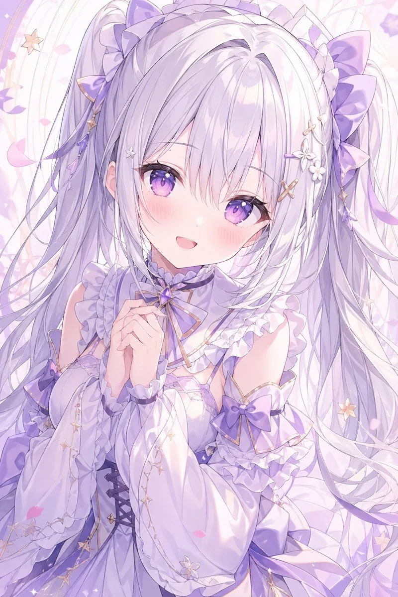 粉彩薰衣草动漫少女人像