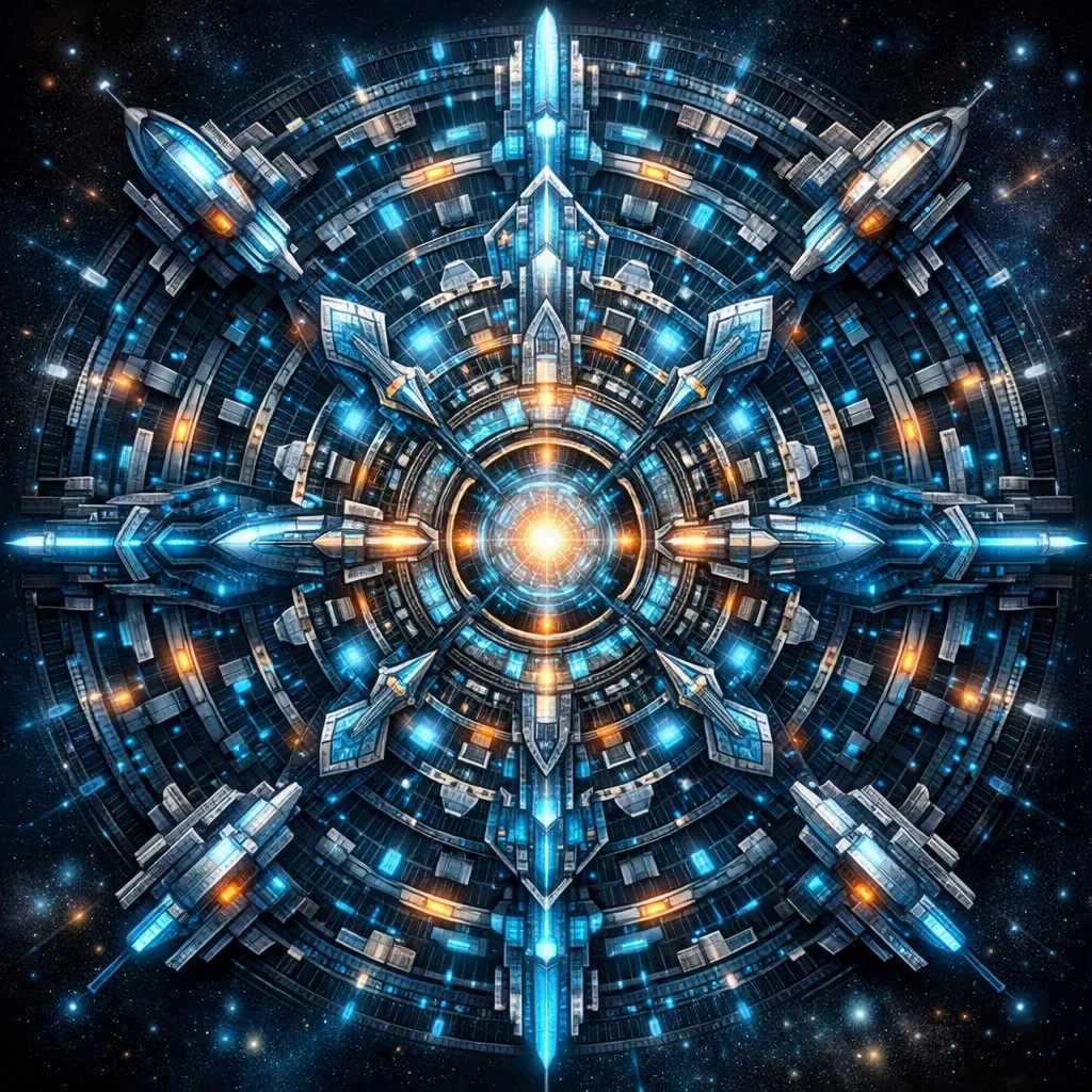未来感曼陀罗插画