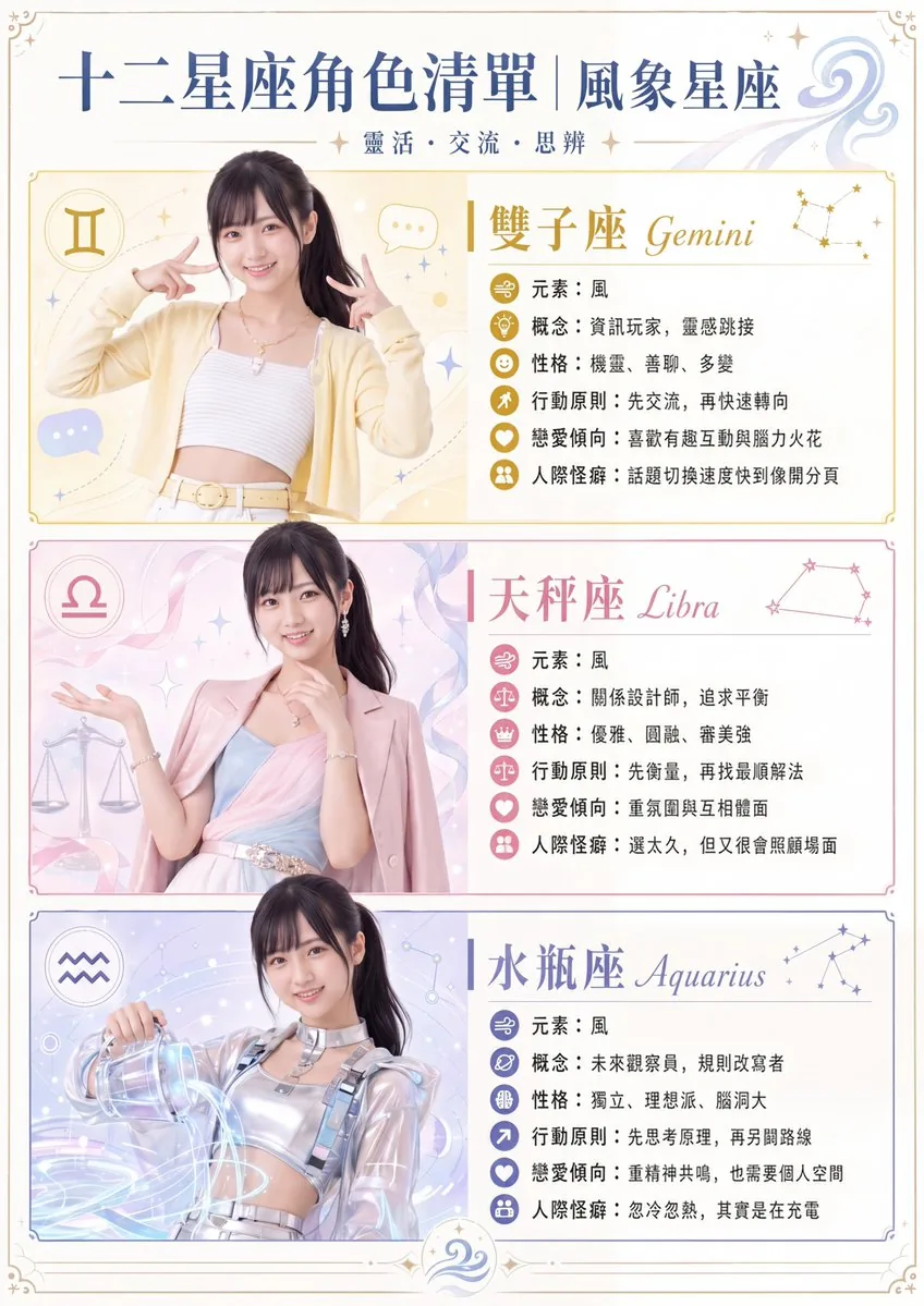 风象星座角色海报