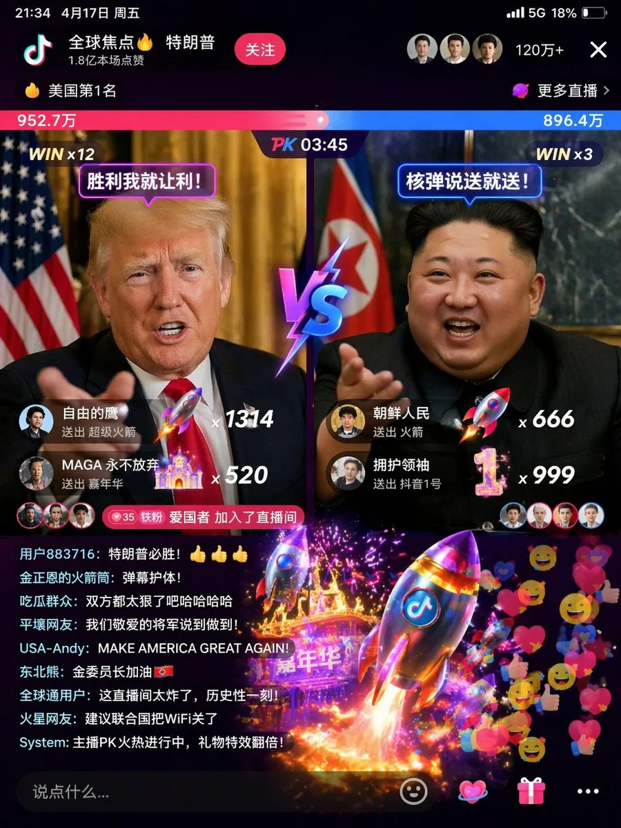 Trump and Kim Livestream PK 截图
